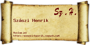 Szászi Henrik névjegykártya