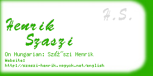 henrik szaszi business card